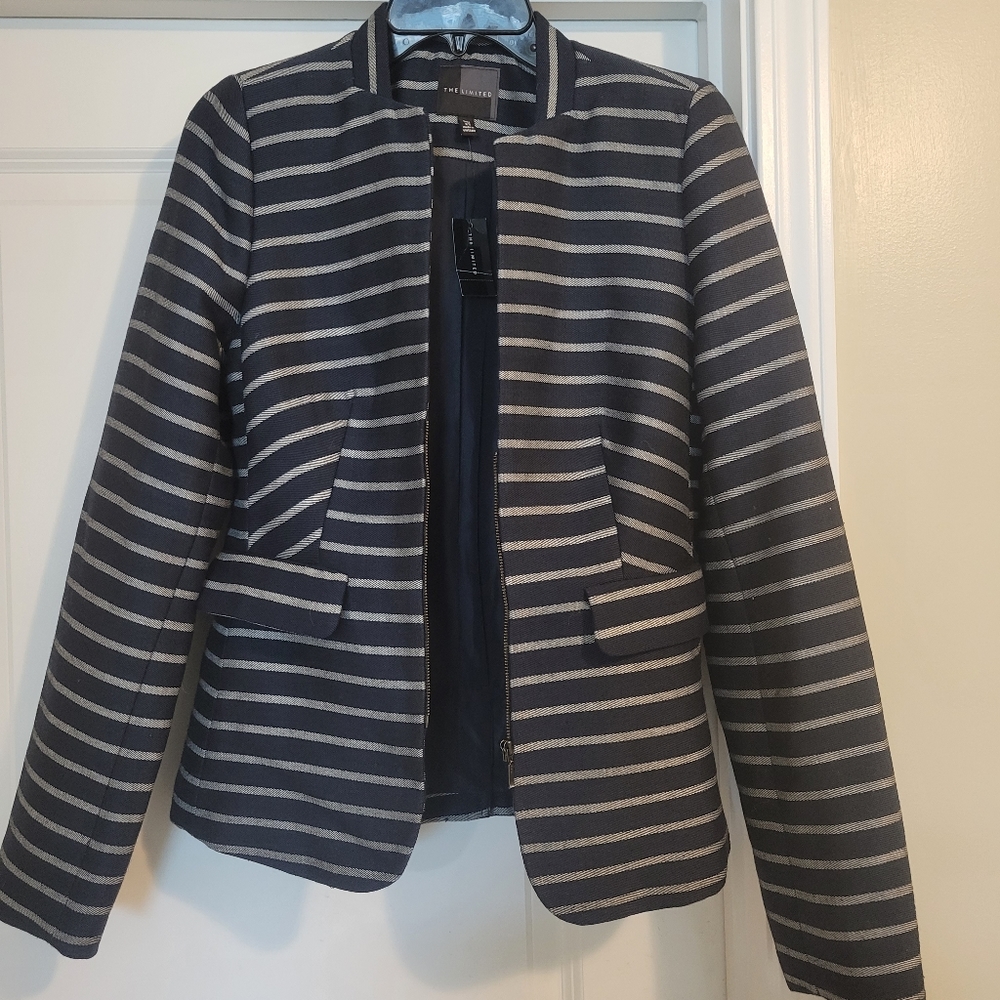 Banana Republic Navy and gray Striped Jacket